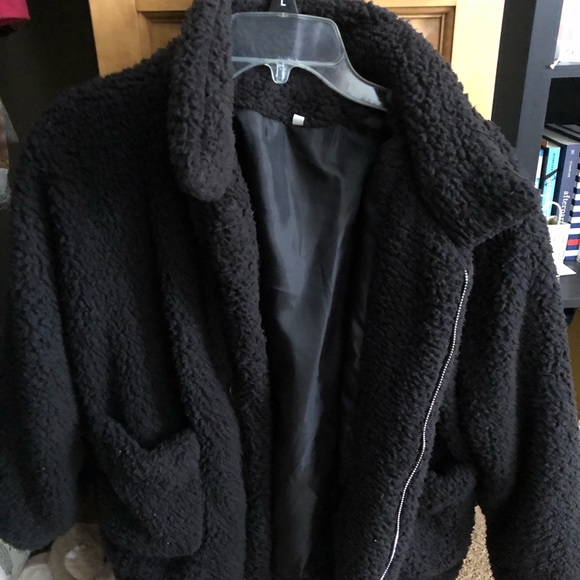 Black Teddy Jacket SHEIN - Picture 2 of 3